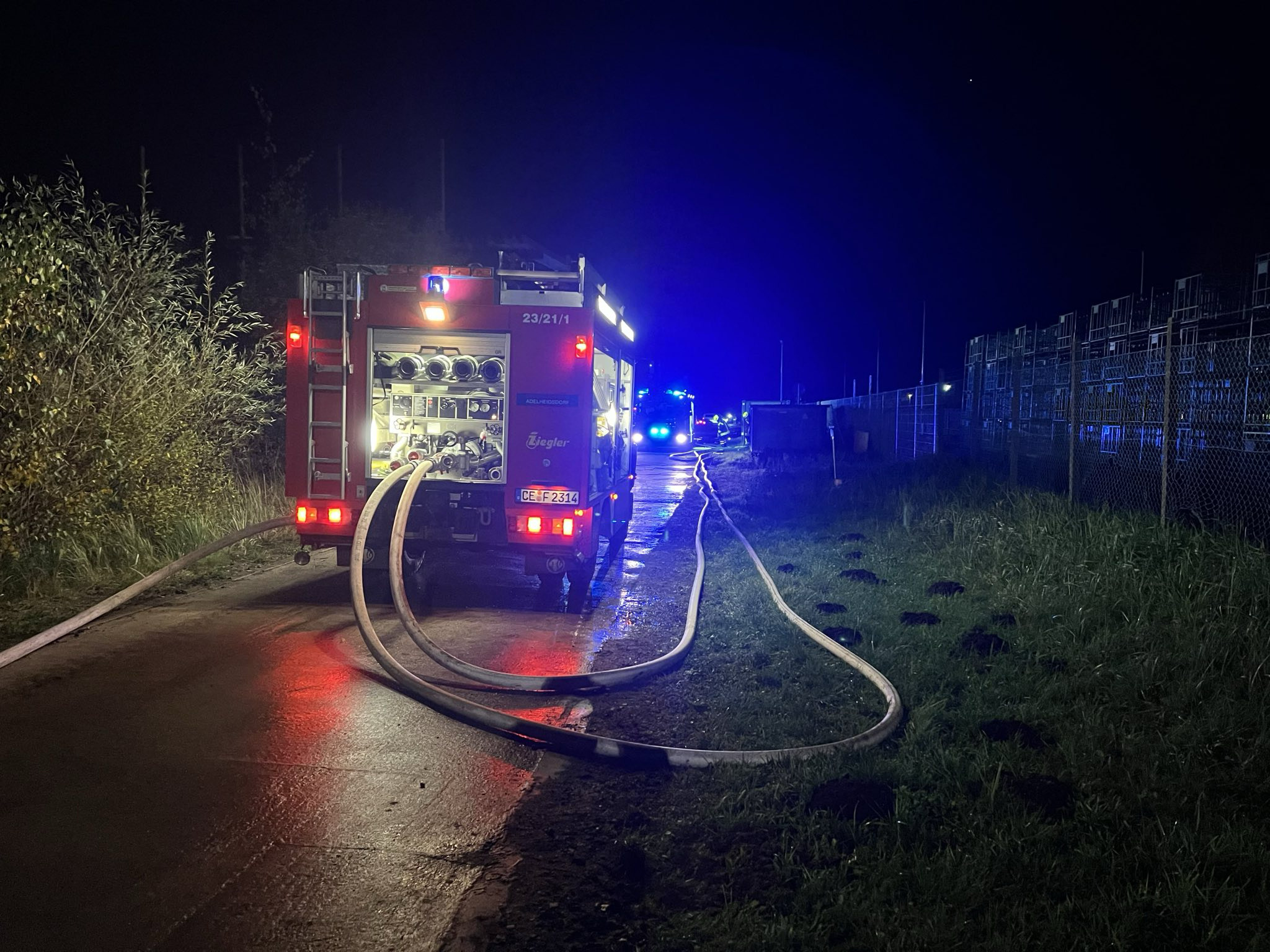 Feuer auf Biogasanlage – Gemeinsame Übung der Ortsfeuerwehren Adelheidsdorf und Großmoor